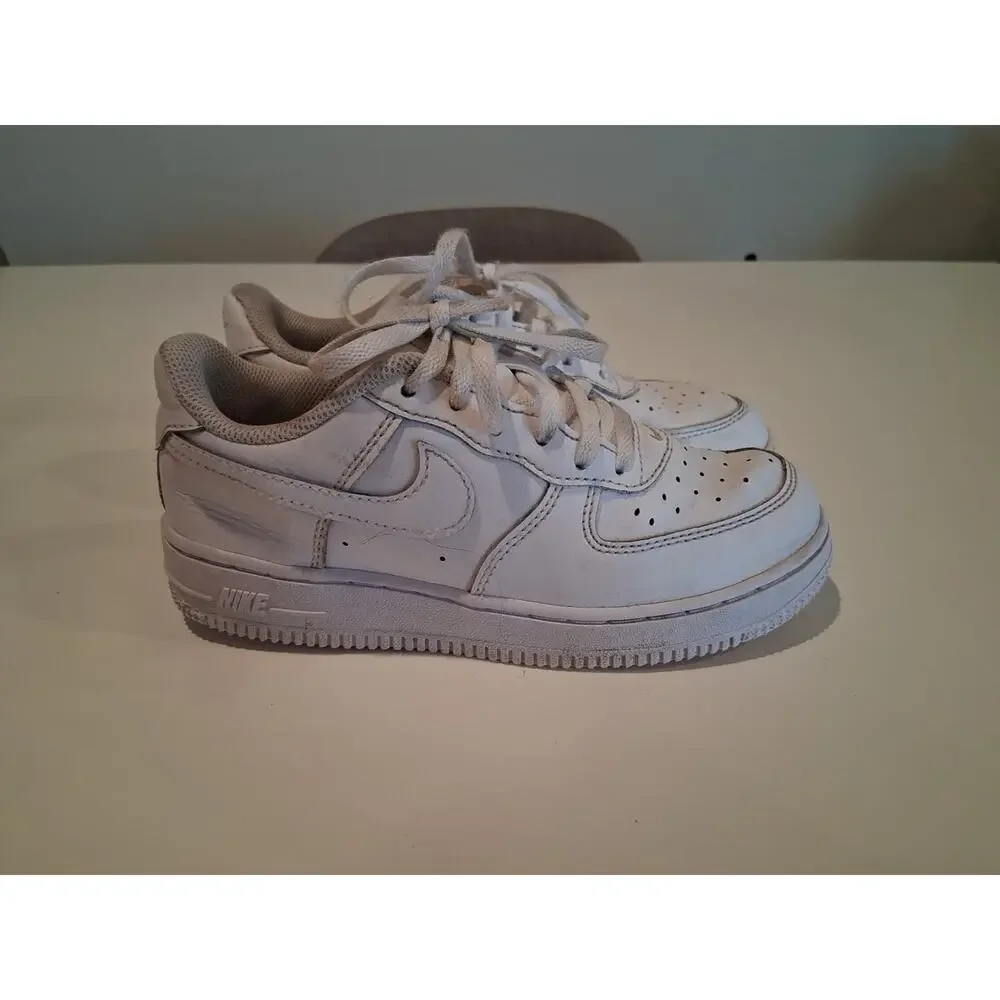 Nike Air Force 1 size 10c kids shoes White 314194-117 [J5]